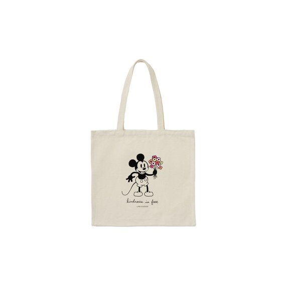 Life Is Good Handbags - NEW LIFE IS GOOD Canvas Tote Clean Steamboat Willie Kindness Bouquet Classic